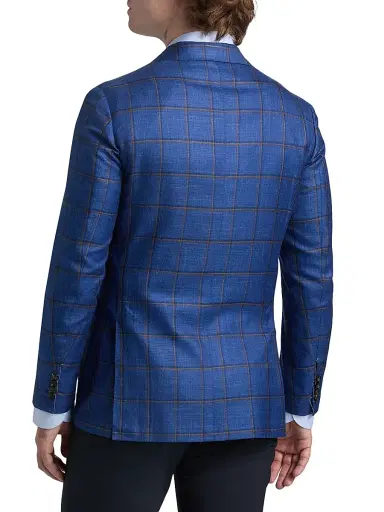 Sartorio Napoli Men's Plaid Wool-Blend Sport Coat - Blue - Size 40 | Thumbnail 5 Sartorio Napoli Men's Plaid Wool-Blend Sport Coat - Blue - Size 40 | Thumbnail 5