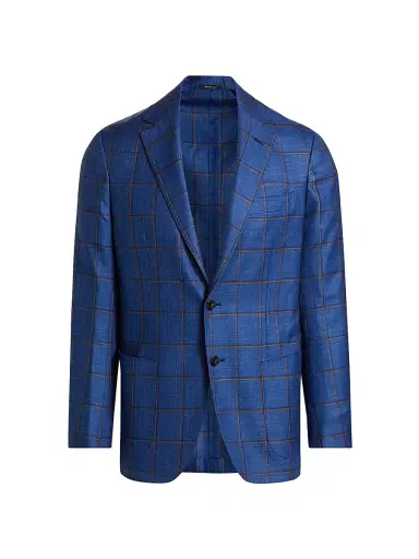 Sartorio Napoli Men's Plaid Wool-Blend Sport Coat - Blue - Size 40 | Thumbnail 1 Sartorio Napoli Men's Plaid Wool-Blend Sport Coat - Blue - Size 40 | Thumbnail 1