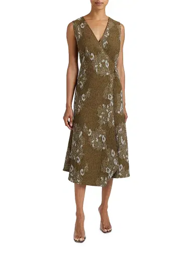 Santorelli Women's Ursa Jacquard Wrap Midi-Dress | Thumbnail 2