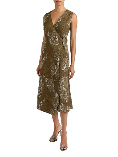 Santorelli Women's Ursa Jacquard Wrap Midi-Dress | Thumbnail 3