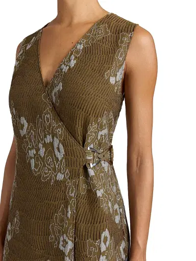 Santorelli Women's Ursa Jacquard Wrap Midi-Dress | Thumbnail 5