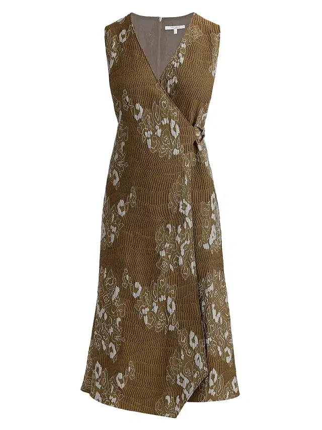 Santorelli Women's Ursa Jacquard Wrap Midi-Dress