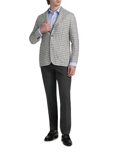 Sartorio Napoli Men's Plaid Linen-Blend Sport Coat - Grey - Size 40 | Thumbnail 2