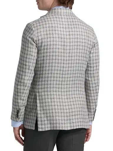 Sartorio Napoli Men's Plaid Linen-Blend Sport Coat - Grey - Size 40 | Thumbnail 5