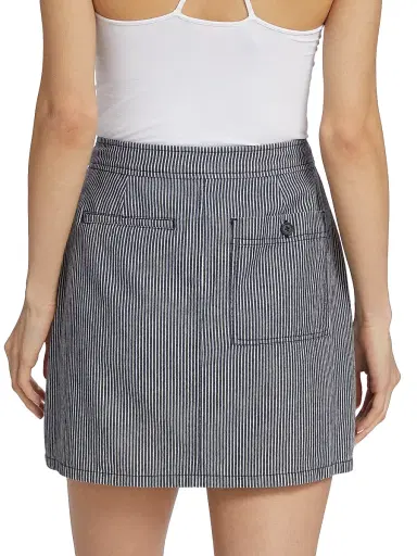ATM Anthony Thomas Melillo Women's Striped Wrap-Front Miniskirt - Naval Blue Combo | Thumbnail 5 ATM Anthony Thomas Melillo Women's Striped Wrap-Front Miniskirt - Naval Blue Combo | Thumbnail 5