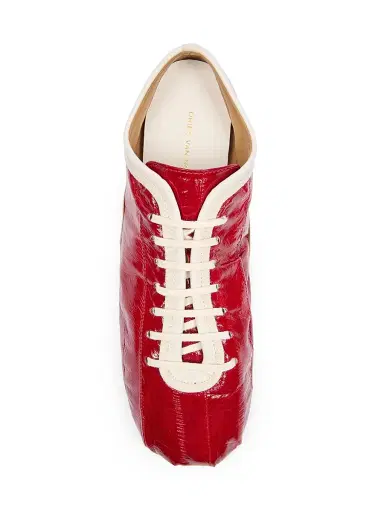 Dries Van Noten Women's Two-Tone Low-Top Patent Leather Sneakers - Red - Size 11 | Thumbnail 4 Dries Van Noten Women's Two-Tone Low-Top Patent Leather Sneakers - Red - Size 11 | Thumbnail 4