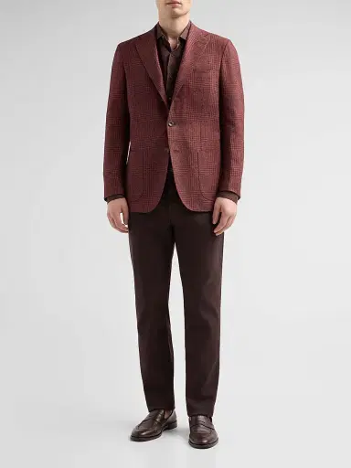 Kiton Men's Plaid Cashmere-Cotton-Silk Sport Coat | Thumbnail 2