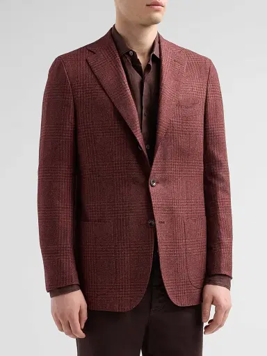 Kiton Men's Plaid Cashmere-Cotton-Silk Sport Coat | Thumbnail 4