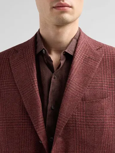 Kiton Men's Plaid Cashmere-Cotton-Silk Sport Coat | Thumbnail 5
