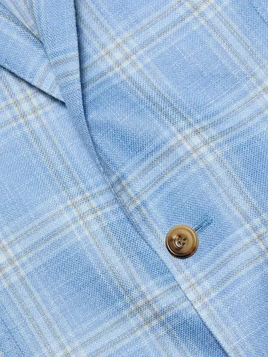 Sartorio Napoli Men's Plaid Wool-Blend Sport Coat - Light Blue - Size 40 | Thumbnail 7 Sartorio Napoli Men's Plaid Wool-Blend Sport Coat - Light Blue - Size 40 | Thumbnail 7