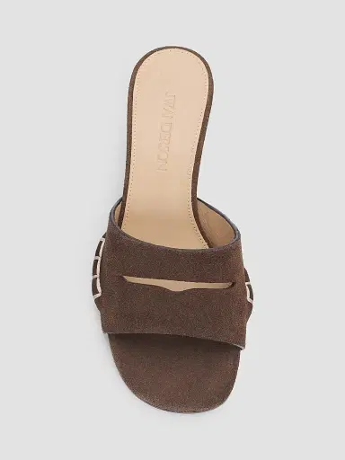 JW Anderson Women's 75MM Suede Cylindrical-Heel Sandals | Thumbnail 3 JW Anderson Women's 75MM Suede Cylindrical-Heel Sandals | Thumbnail 3