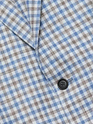 Sartorio Napoli Men's Gingham Wool-Blend Sport Coat - Light Blue - Size 40 | Thumbnail 7