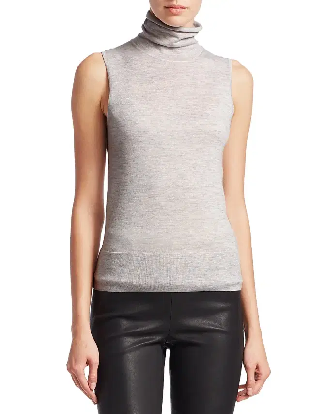 Saks Fifth Avenue Women's COLLECTION Cashmere Turtleneck Shell - Dove Heather