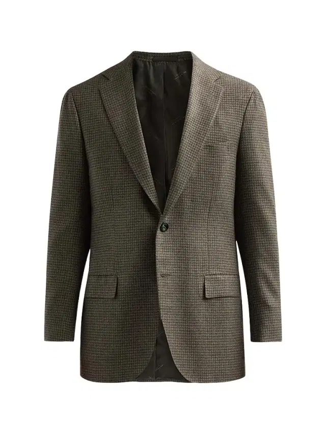 Kiton Men's Houndstooth Cashmere Sport Coat - Green