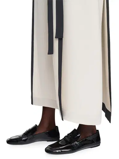 Joseph Women's Muguet Silk Crepe Shift Midi-Dress - White Grey | Thumbnail 4 Joseph Women's Muguet Silk Crepe Shift Midi-Dress - White Grey | Thumbnail 4