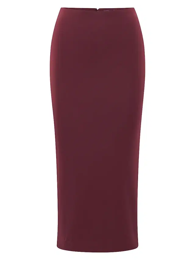 Artemis Diciero Women's Natalia Body-Con Midi-Skirt - Burgundy