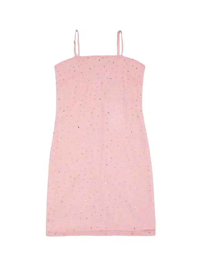 Theme Girl's Brooke Ballet Rhinestone Mesh Dress - Ballet Pink