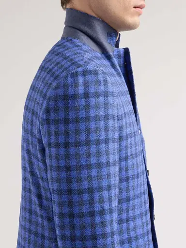 Kiton Men's Checked Cashmere-Cotton-Silk Sport Coat | Thumbnail 7 Kiton Men's Checked Cashmere-Cotton-Silk Sport Coat | Thumbnail 7
