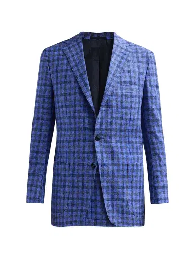 Kiton Men's Checked Cashmere-Cotton-Silk Sport Coat | Thumbnail 1 Kiton Men's Checked Cashmere-Cotton-Silk Sport Coat | Thumbnail 1