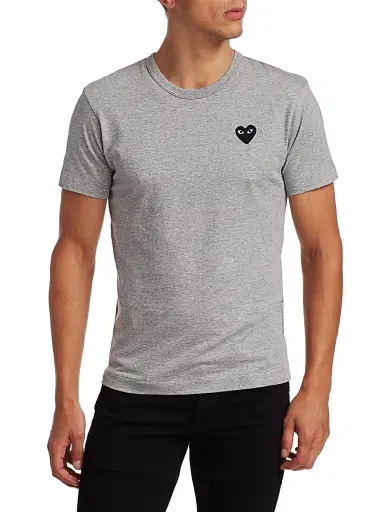 Comme des Garçons PLAY Men's Short Sleeve Tee - Grey | Thumbnail 3