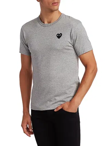 Comme des Garçons PLAY Men's Short Sleeve Tee - Grey | Thumbnail 4