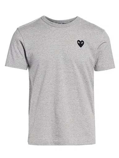Comme des Garçons PLAY Men's Short Sleeve Tee - Grey | Thumbnail 1