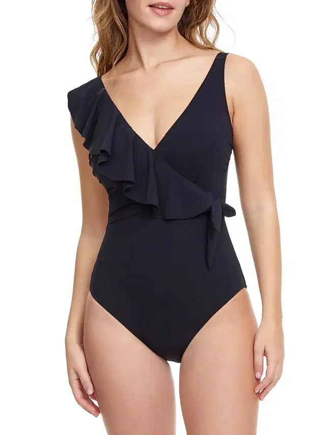 Gottex Swimwear Women's Tutti Frutti Ruffled One-Piece Swimsuit - Black