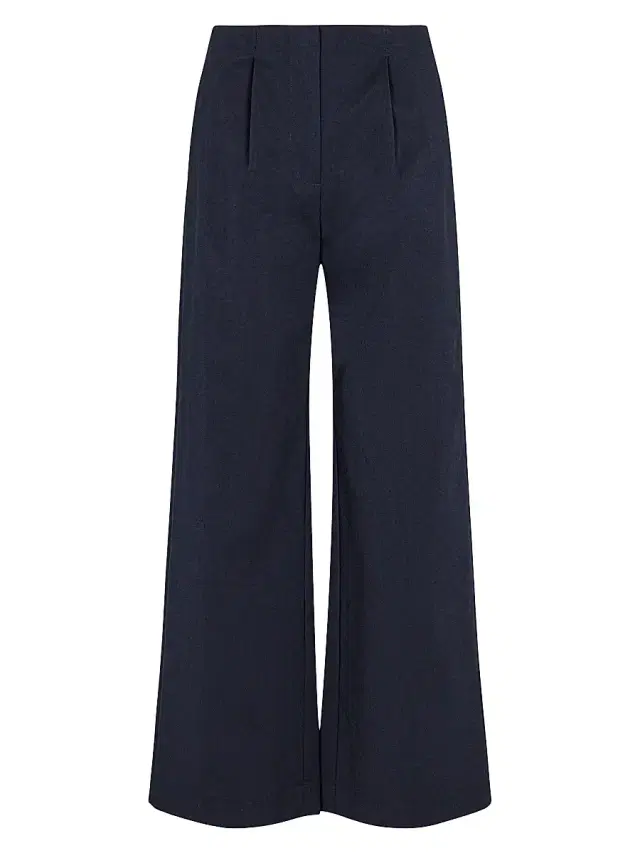 Rebecca Taylor Women's Cotton Sateen Wide-Leg Trousers - Dark Navy