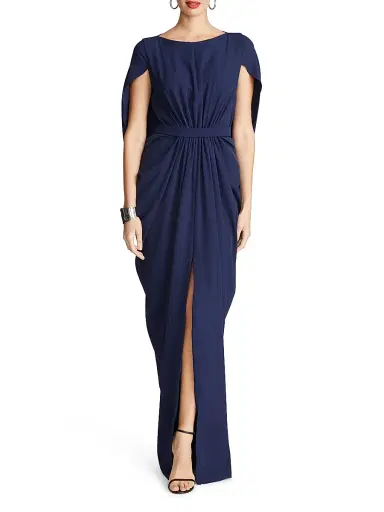 Halston Women's Starla Capelet Gown - Navy | Thumbnail 2