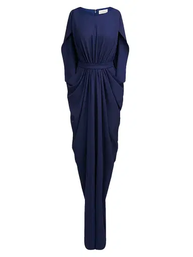Halston Women's Starla Capelet Gown - Navy | Thumbnail 1