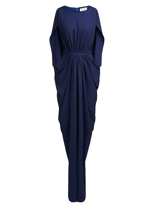 Halston Women's Starla Capelet Gown - Navy