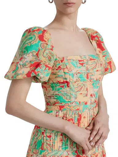AMUR Women's Martin Paisley Ruched Minidress - Desert Paisley | Thumbnail 6 AMUR Women's Martin Paisley Ruched Minidress - Desert Paisley | Thumbnail 6