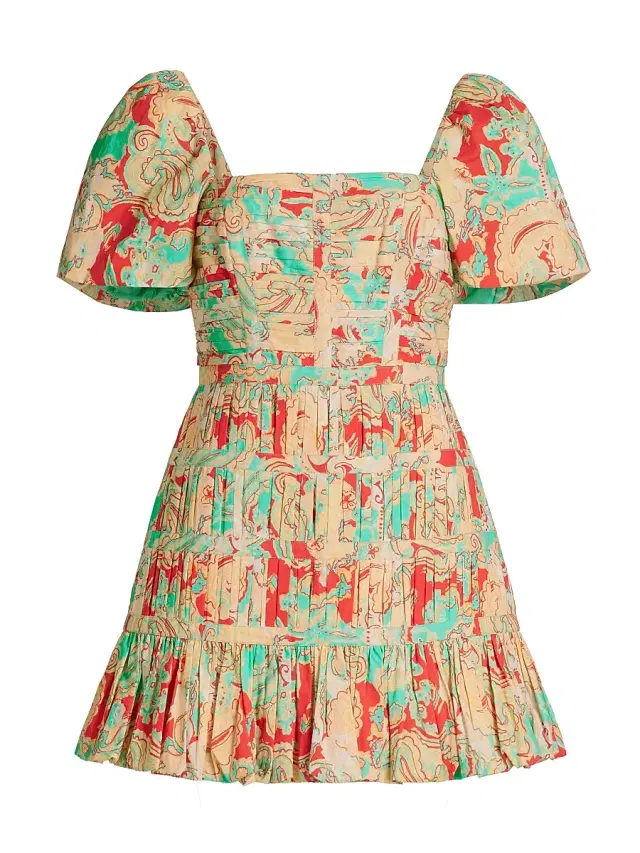 AMUR Women's Martin Paisley Ruched Minidress - Desert Paisley