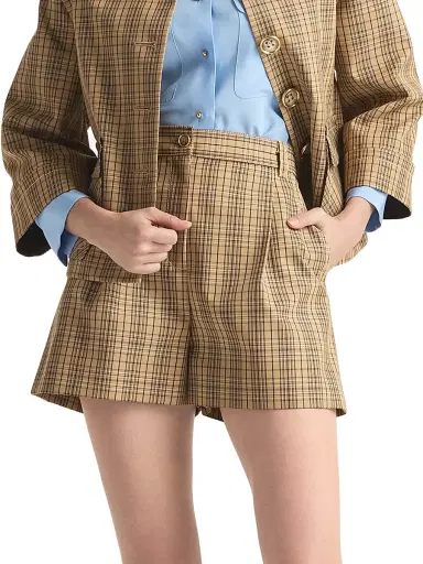 St. John Women's Collection Line Technical Plaid Shorts | Thumbnail 3 St. John Women's Collection Line Technical Plaid Shorts | Thumbnail 3
