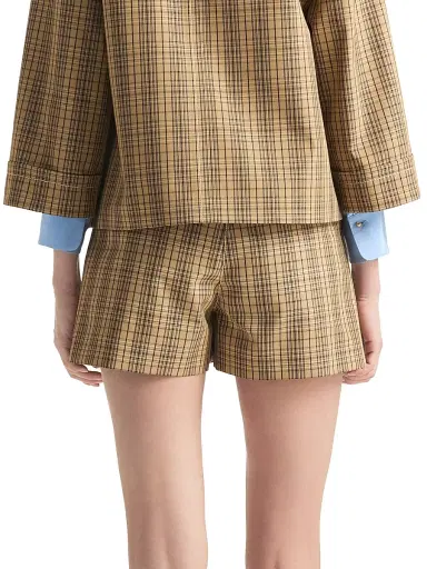 St. John Women's Collection Line Technical Plaid Shorts | Thumbnail 5 St. John Women's Collection Line Technical Plaid Shorts | Thumbnail 5