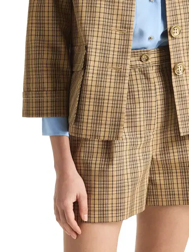 St. John Women's Collection Line Technical Plaid Shorts | Thumbnail 6 St. John Women's Collection Line Technical Plaid Shorts | Thumbnail 6