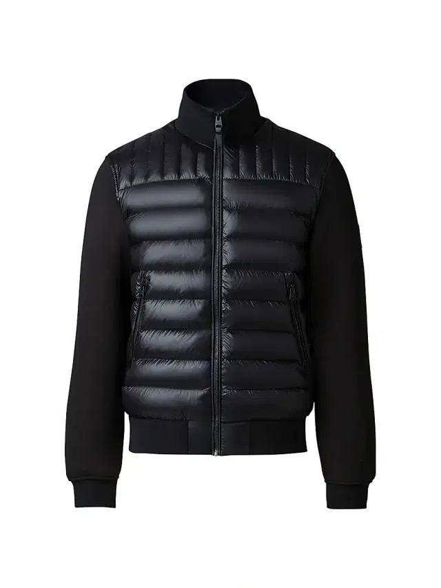 Men's Collin Mixed-Media Bomber Jacket - Black