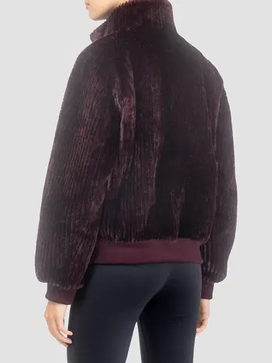 Gorski Women's Reversible Select Grooved Shearling Lamb Insignia Coat - Burgundy - Size XL | Thumbnail 5
