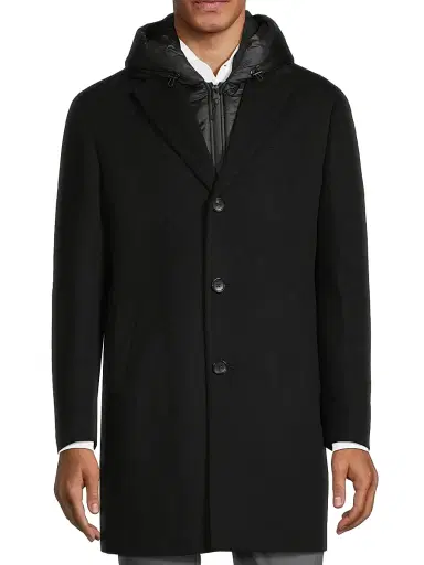 Cardinal Of Canada Men's Trenton Wool-Cashmere Puffer Hood Coat - Black | Thumbnail 3