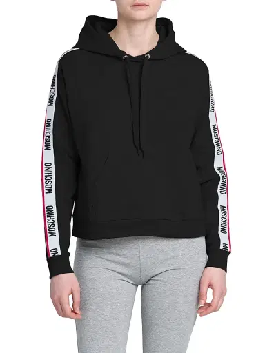 MOSCHINO Women's Stretch-Cotton Knit Hoodie | Thumbnail 2 MOSCHINO Women's Stretch-Cotton Knit Hoodie | Thumbnail 2