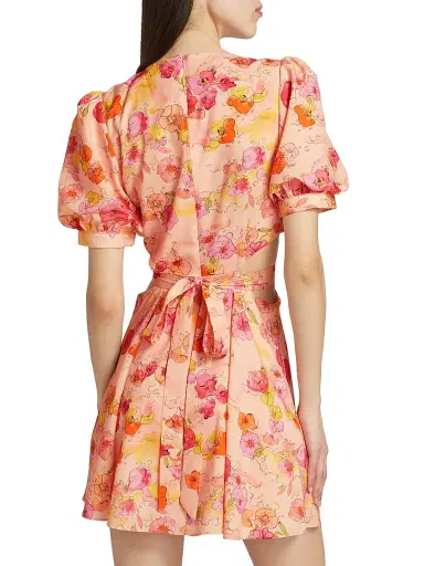 AMUR Women's Cole Cut-Out Floral Minidress - Flowers In Cloud | Thumbnail 5