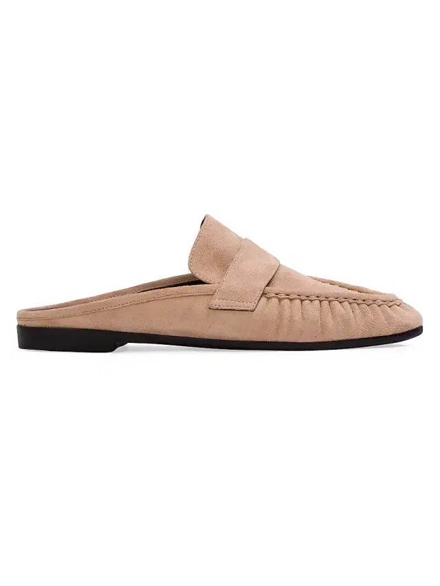 Black Suede Studio Women's Gabby Mule Loafers - Tan Suede