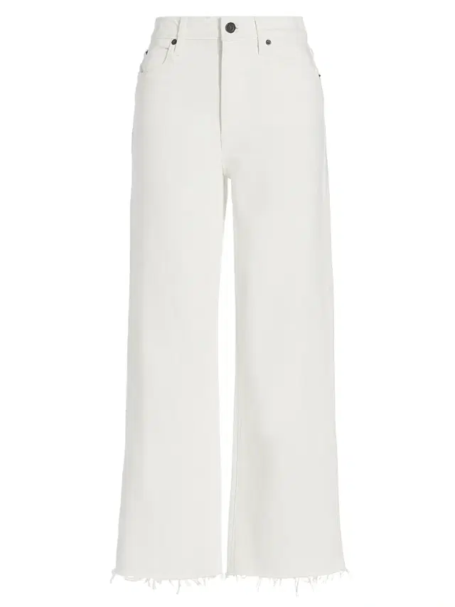 SLVRLAKE Women's Grace High-Rise Stretch Wide-Leg Crop Jeans - White