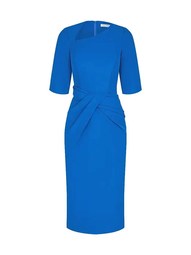 Kay Unger Women's Alexa Pleated Midi-Dress - Deep Blue