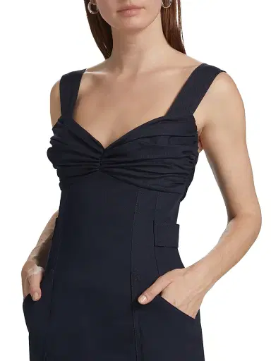 AMUR Women's Monika Cotton Twill Minidress - Navy Sapphire | Thumbnail 6