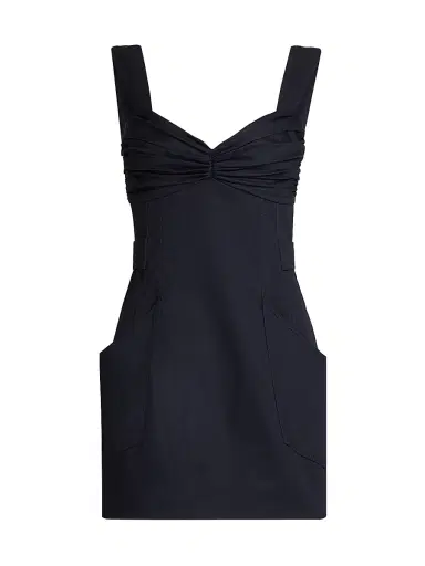 AMUR Women's Monika Cotton Twill Minidress - Navy Sapphire | Thumbnail 1