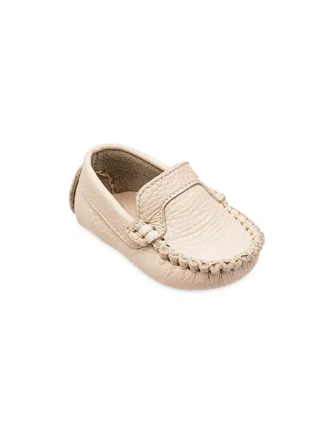 Baby Boy's Leather Moccasins - Cream 1 (Baby)