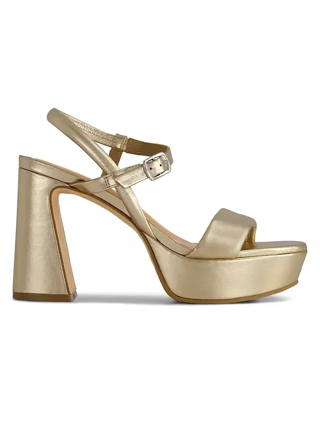 Bernardo Women's Ventura Leather Platform Sandals - Champagne