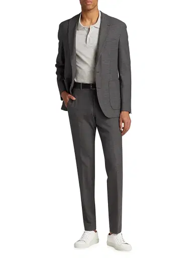 Saks Fifth Avenue Men's Slim-Fit Wool Single-Breasted Suit - Gunmetal - Size 50 | Thumbnail 2 Saks Fifth Avenue Men's Slim-Fit Wool Single-Breasted Suit - Gunmetal - Size 50 | Thumbnail 2
