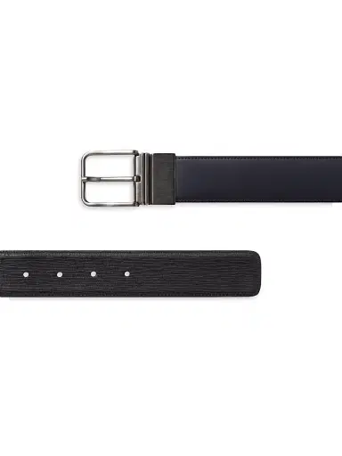 Zegna Men's Reversible Leather Belt | Thumbnail 3 Zegna Men's Reversible Leather Belt | Thumbnail 3